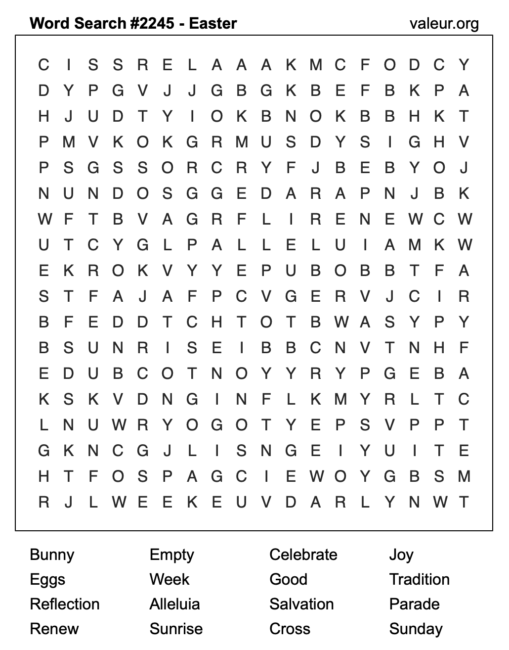 Easter Word Search Puzzle #2245 Easter Word Search Puzzle #2245