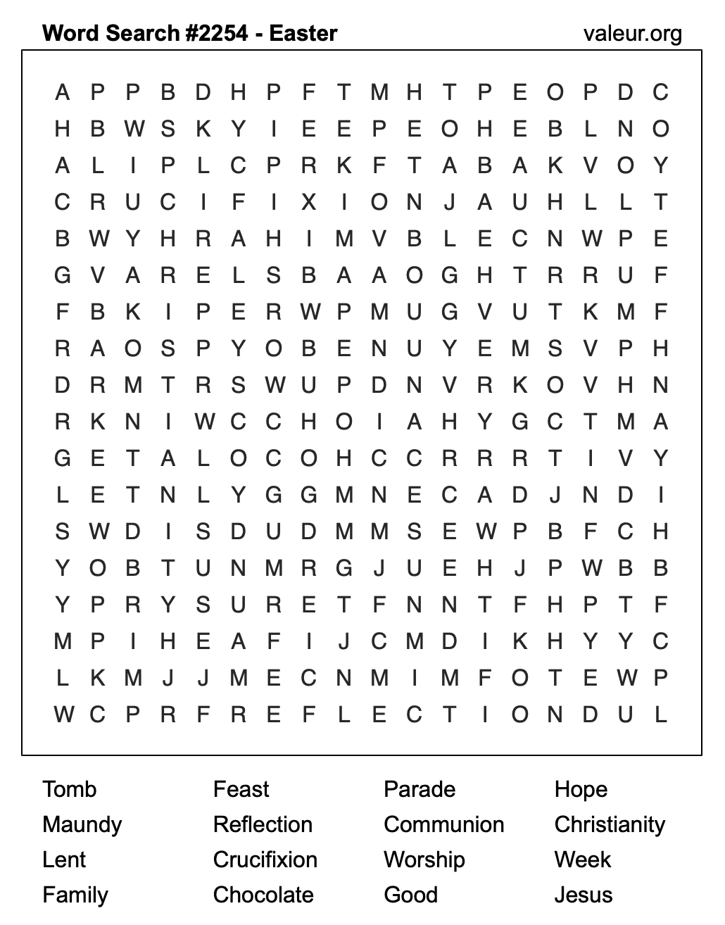 Easter Word Search Puzzle #2254