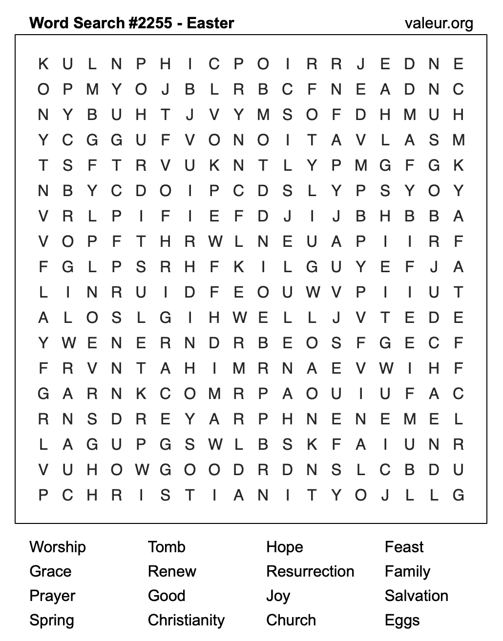 Easter Word Search Puzzle #2255