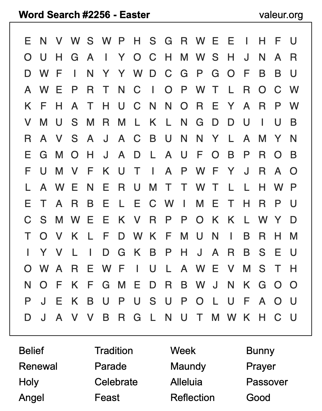 Easter Word Search Puzzle #2256