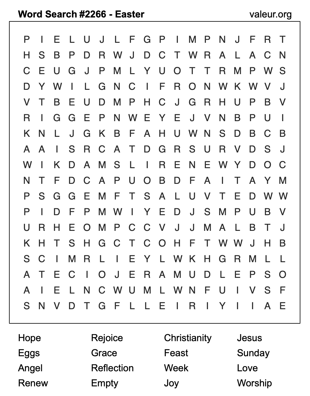 Easter Word Search Puzzle #2266