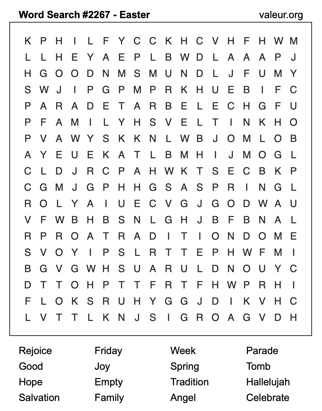 Easter Word Search Puzzle #2267