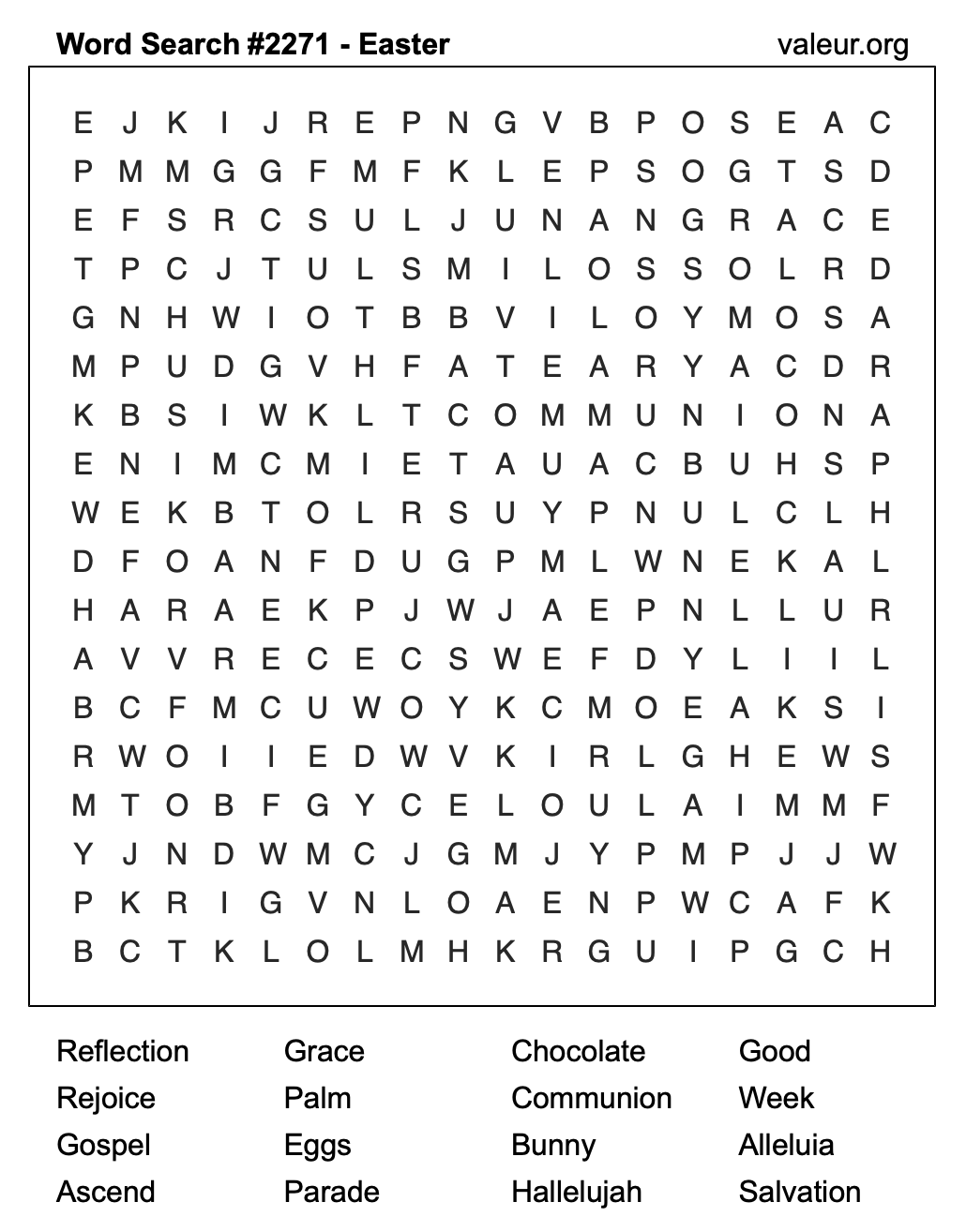 Easter Word Search Puzzle #2271