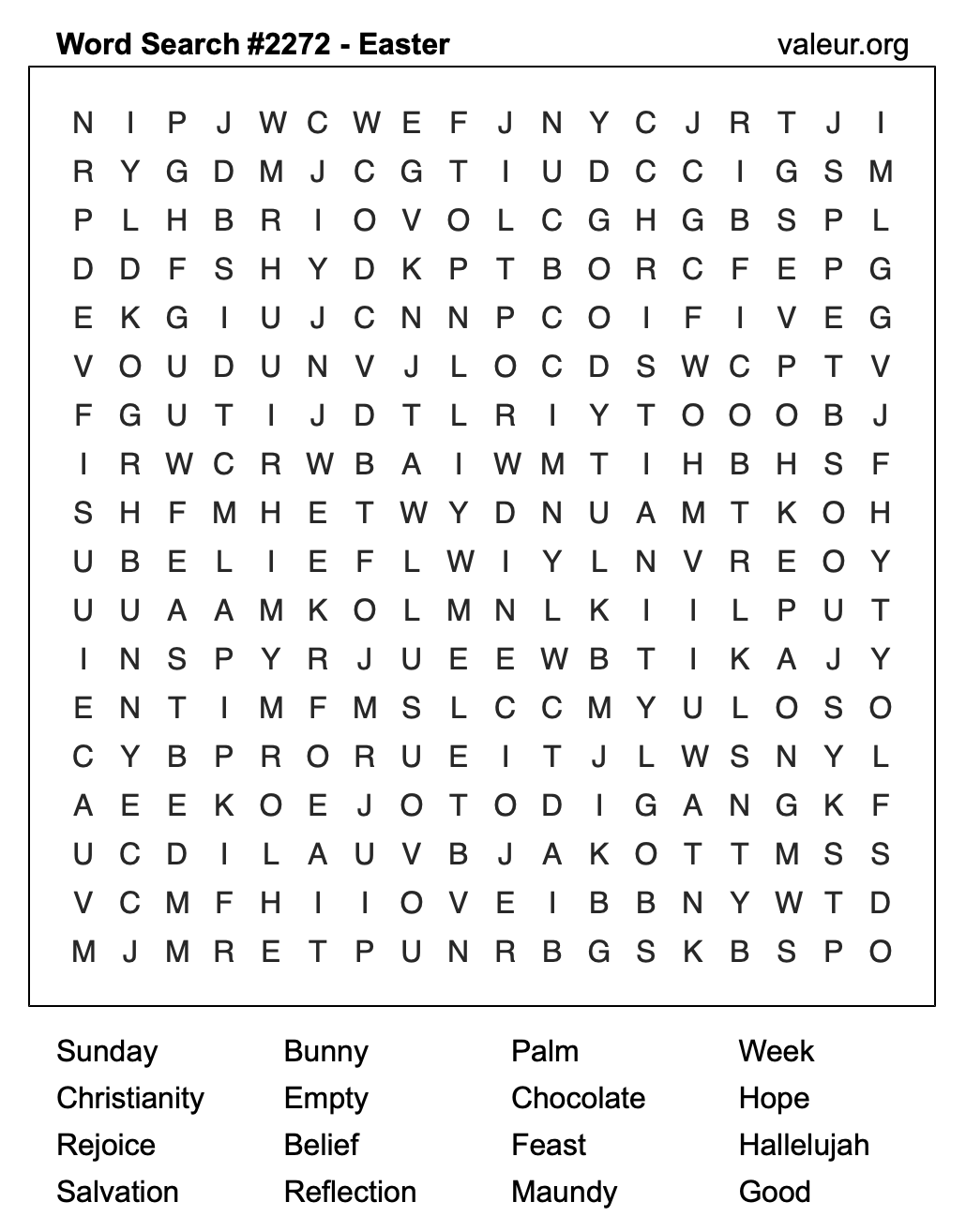 Easter Word Search Puzzle #2272