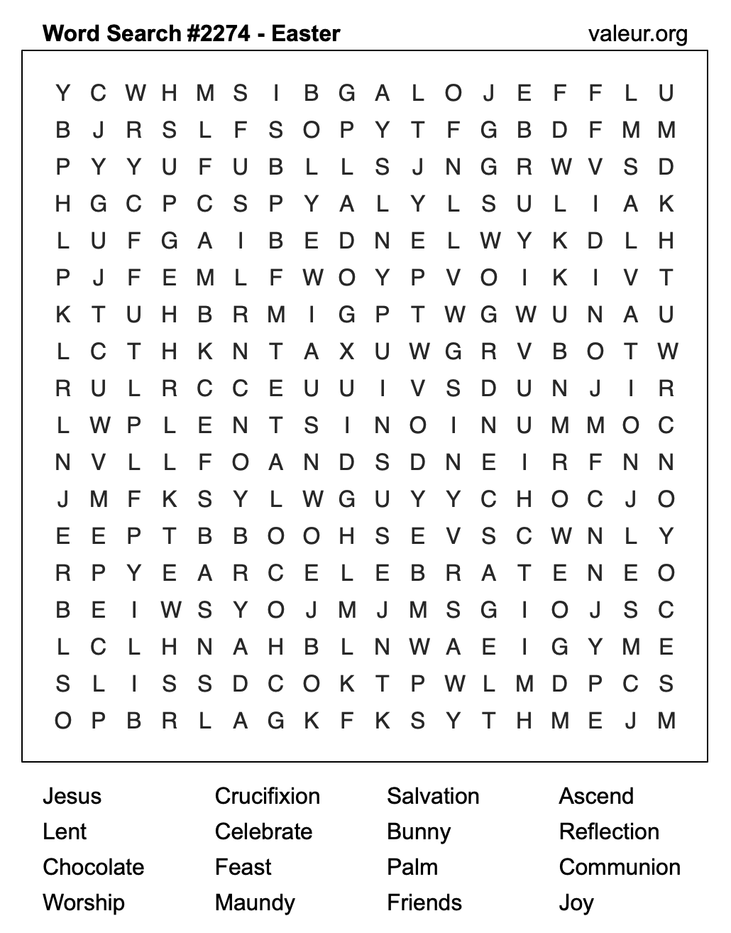 Easter Word Search Puzzle #2274