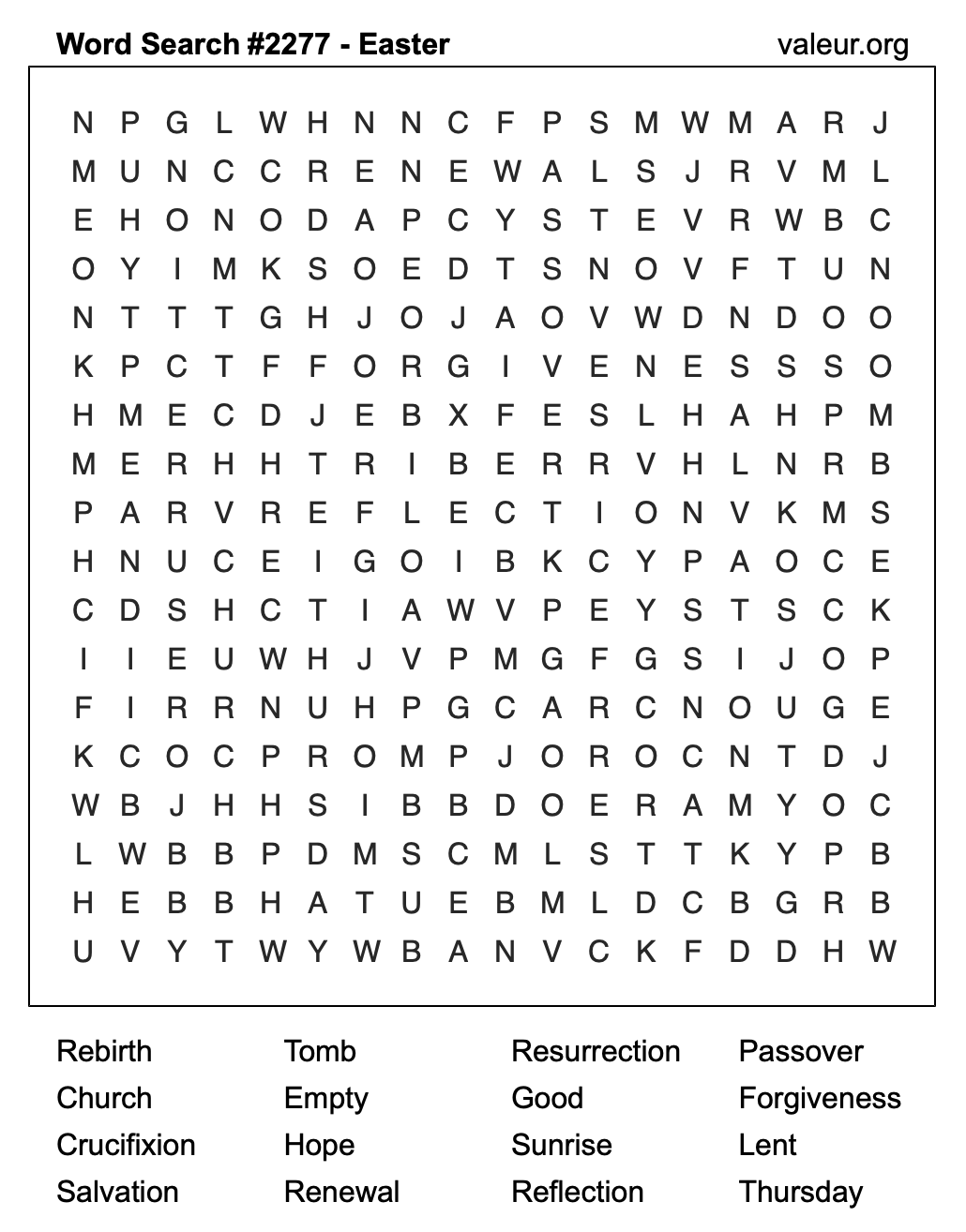 Easter Word Search Puzzle #2277