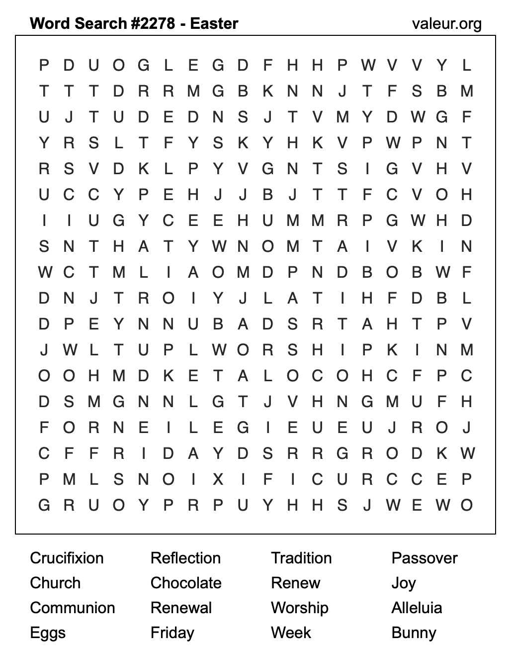 Easter Word Search Puzzle #2278