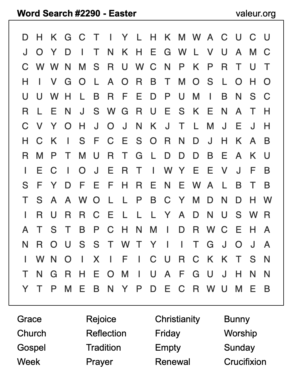 Easter Word Search Puzzle #2290 Easter Word Search Puzzle #2290