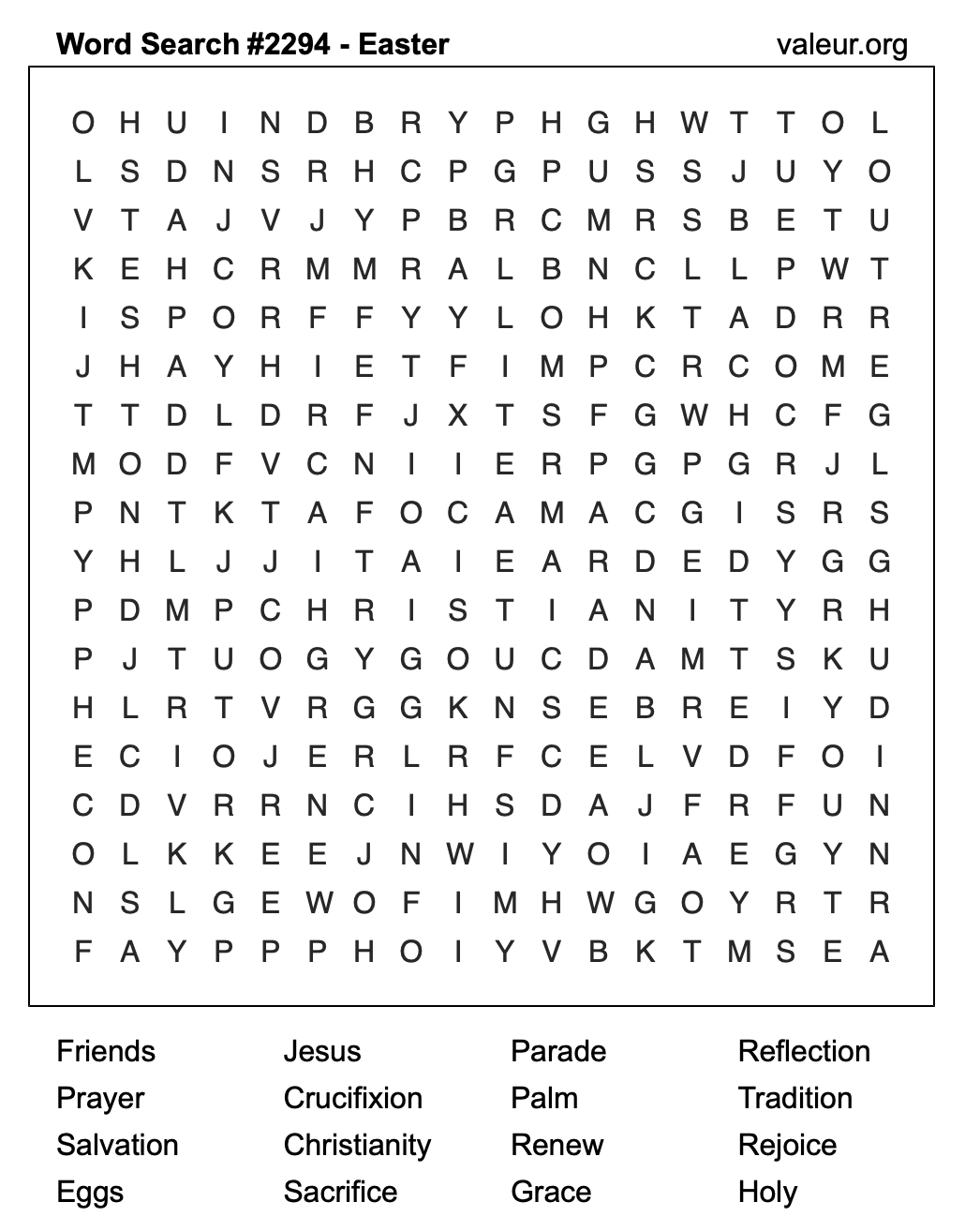 Easter Word Search Puzzle #2294