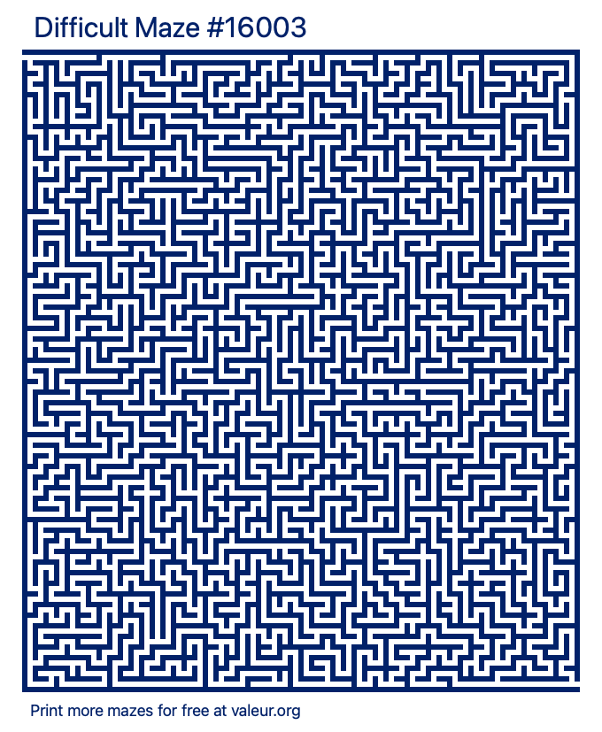 Free Printable Difficult Maze number 16003