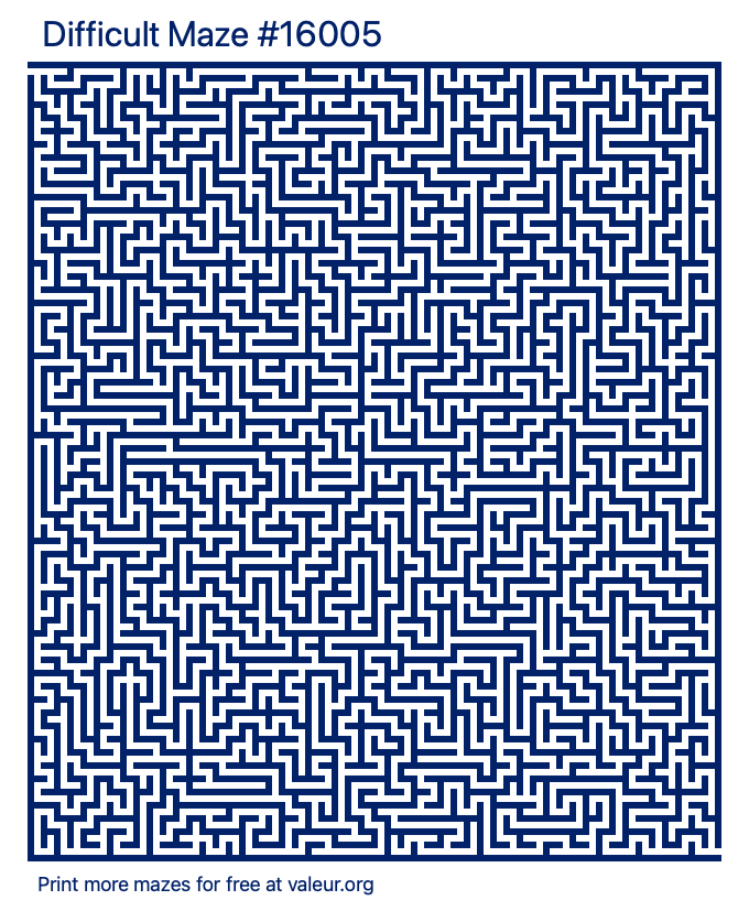 Free Printable Difficult Maze number 16005