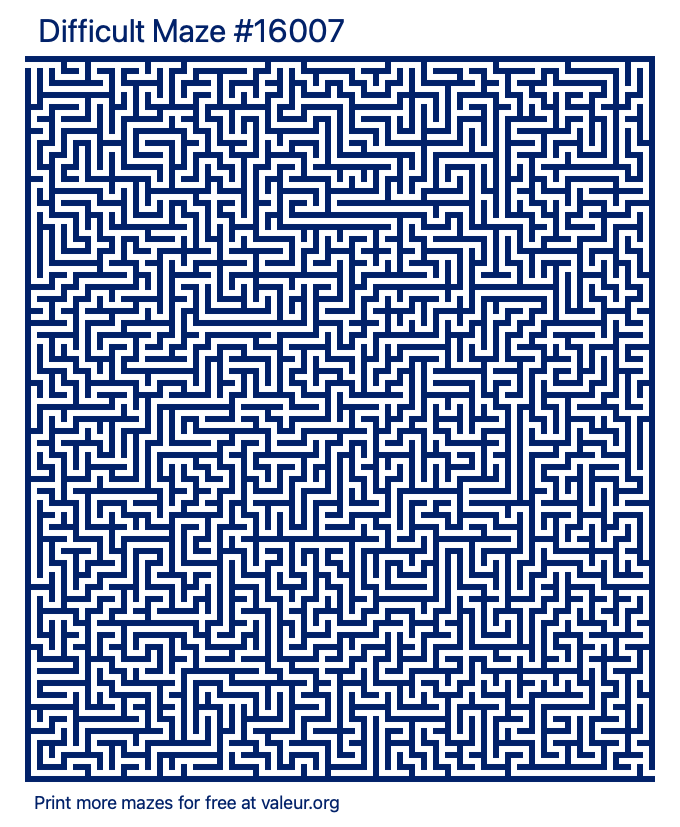 Free Printable Difficult Maze number 16007