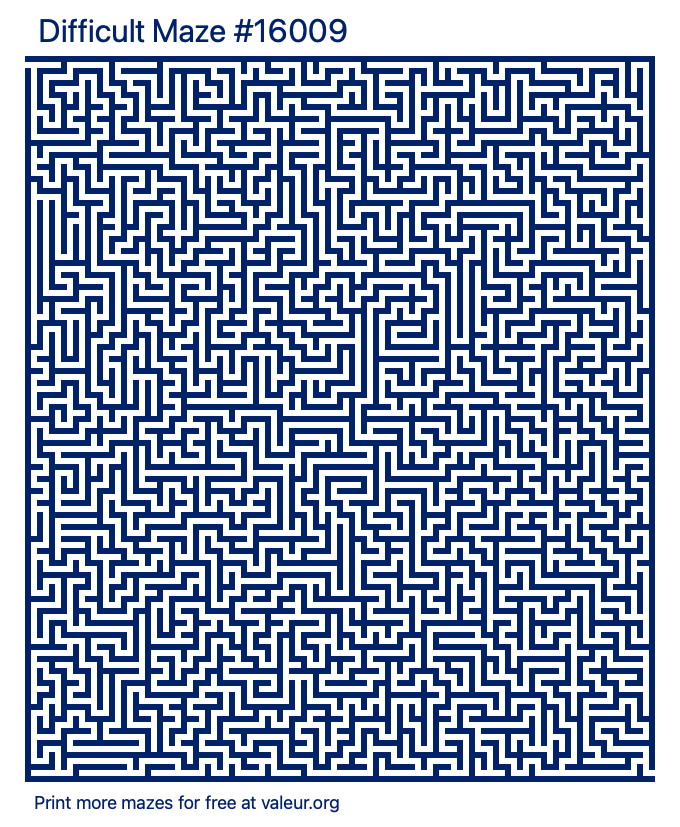 Free Printable Difficult Maze number 16009