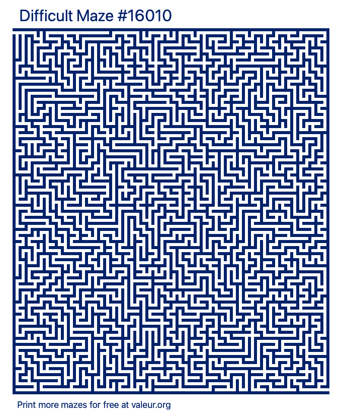 Free Printable Difficult Maze number 16010