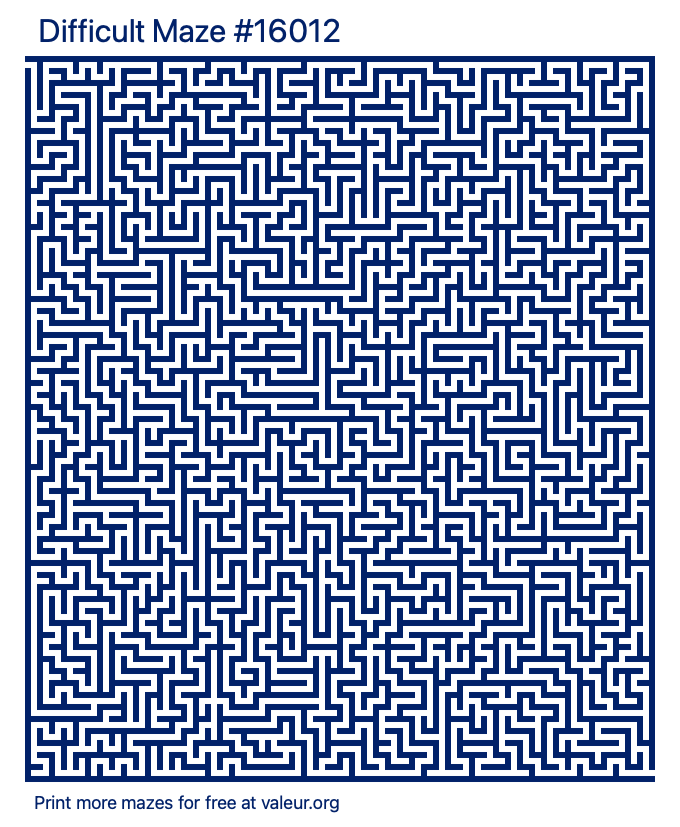 Free Printable Difficult Maze number 16012