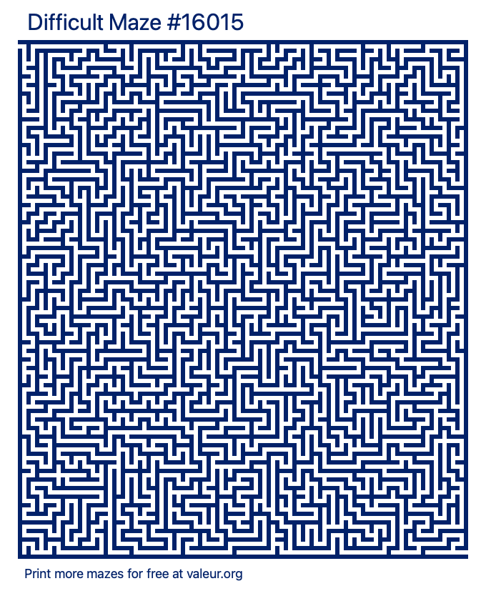 Free Printable Difficult Maze number 16015