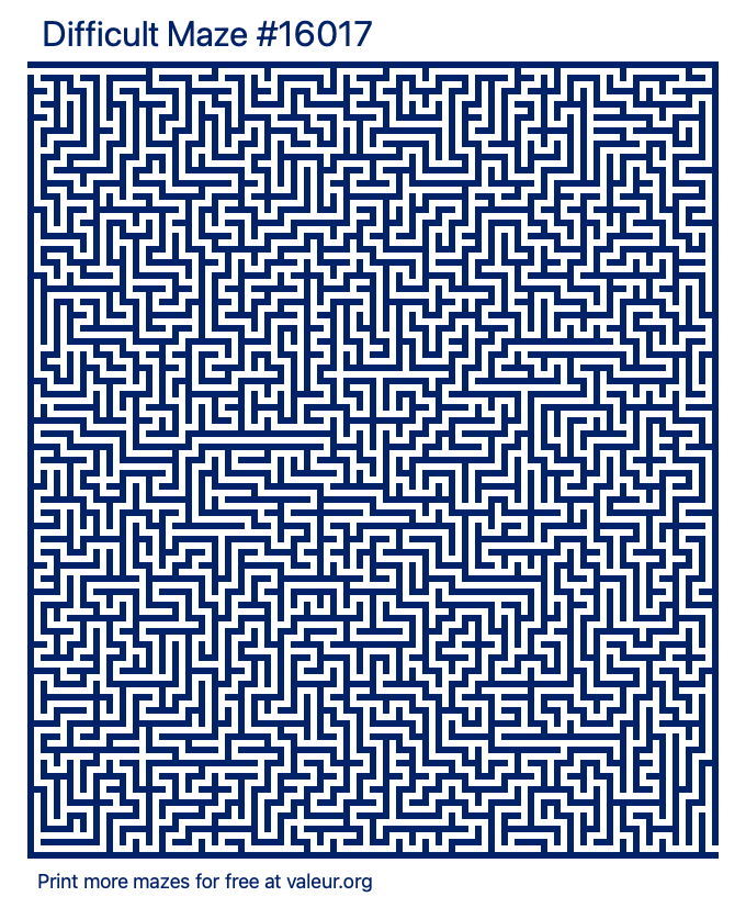 Free Printable Difficult Maze number 16017