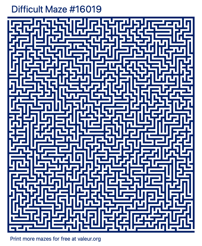 Free Printable Difficult Maze number 16019