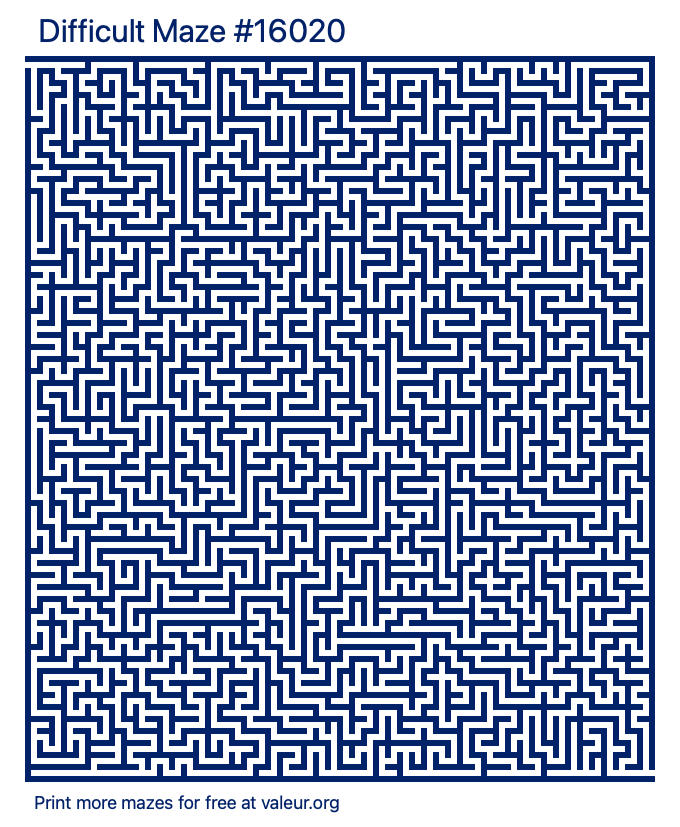 Free Printable Difficult Maze number 16020