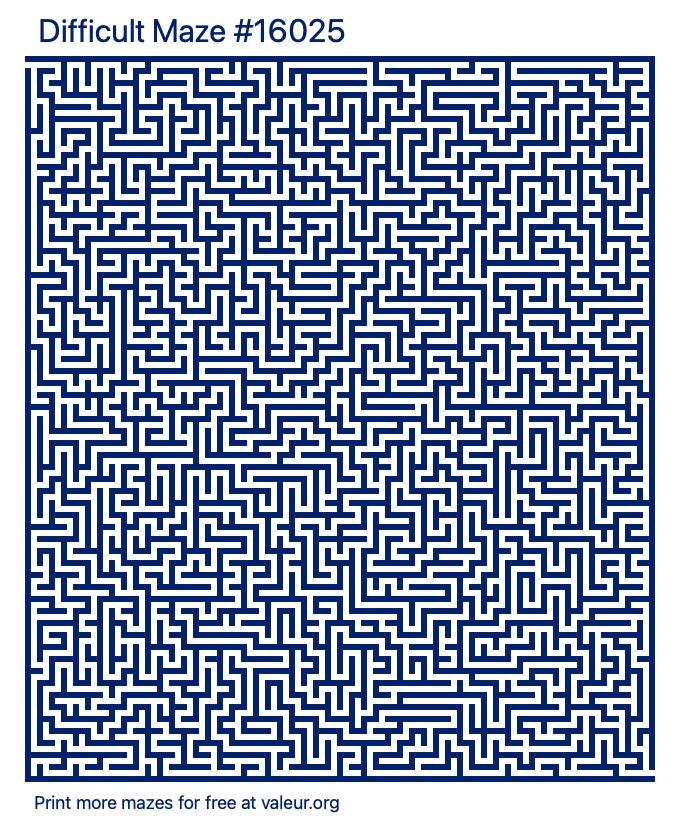 Free Printable Difficult Maze number 16025