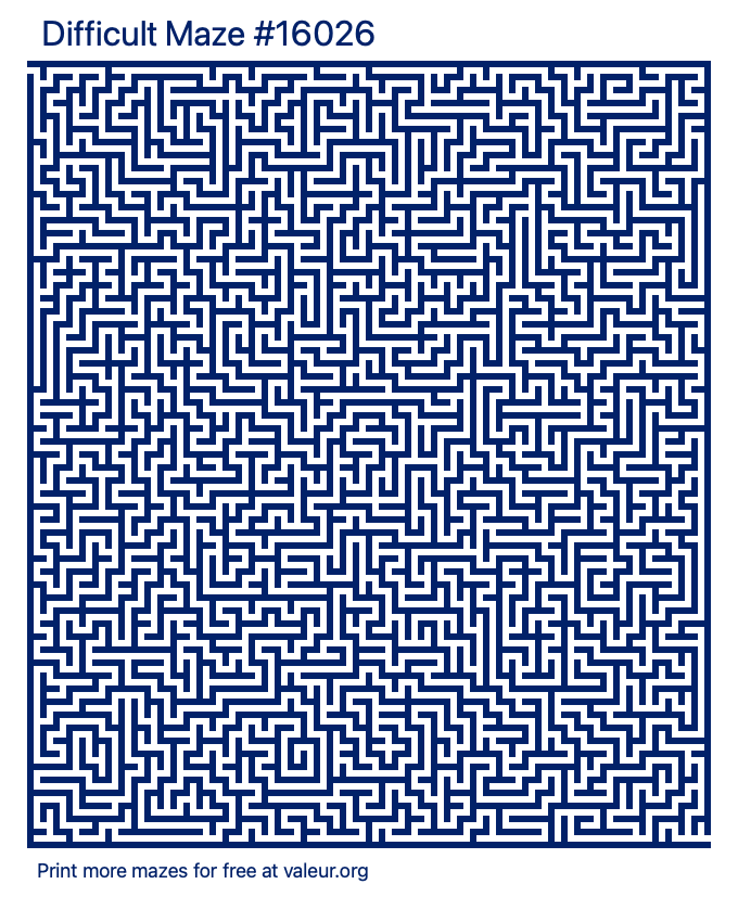 Free Printable Difficult Maze number 16026