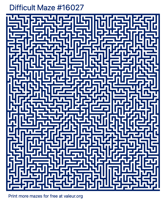 Free Printable Difficult Maze number 16027