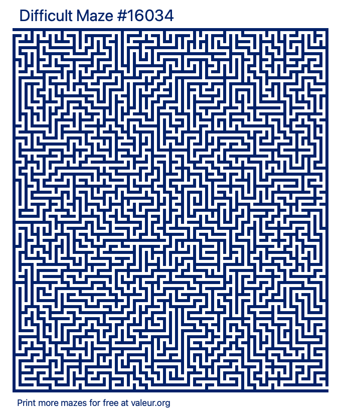 Free Printable Difficult Maze number 16034