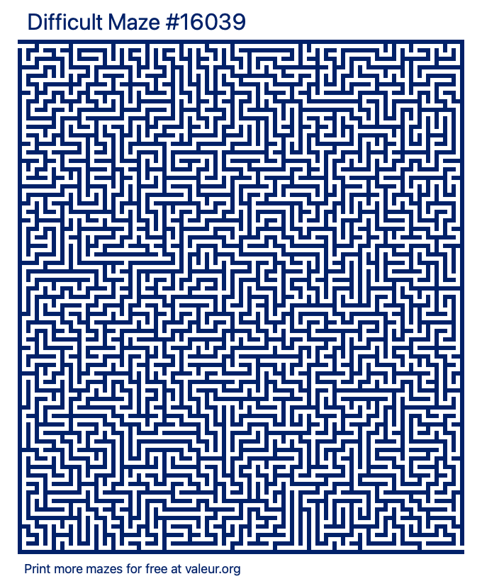 Free Printable Difficult Maze number 16039