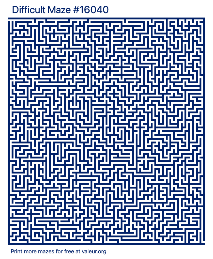 Free Printable Difficult Maze number 16040