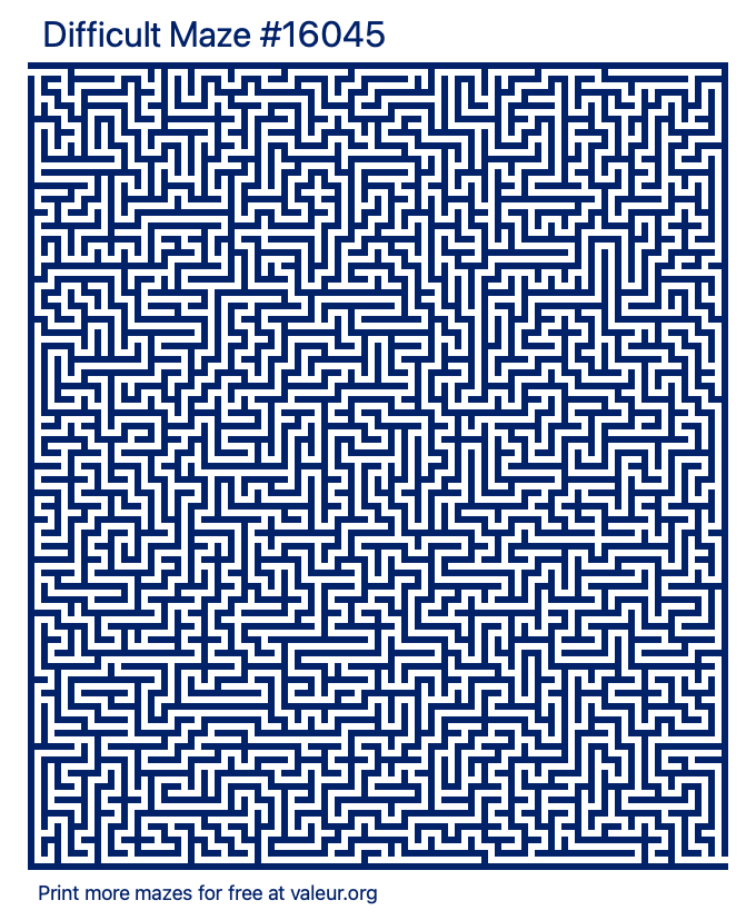 Free Printable Difficult Maze number 16045