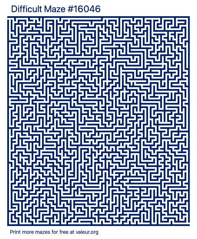 Free Printable Difficult Maze number 16046