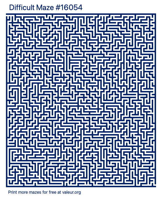 Free Printable Difficult Maze number 16054