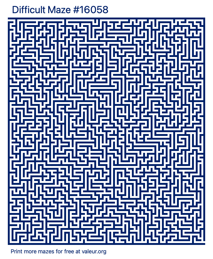 Free Printable Difficult Maze number 16058