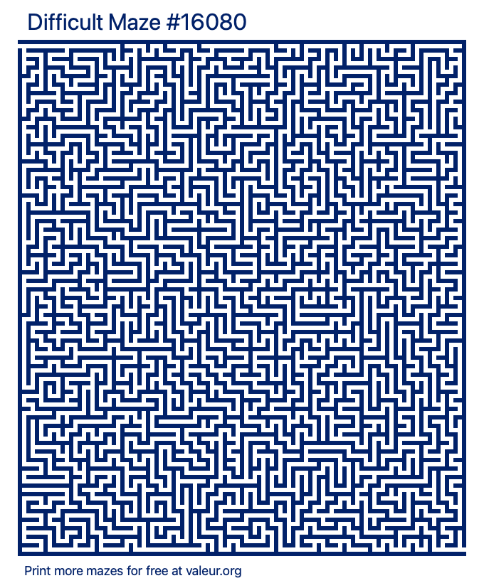 Free Printable Difficult Maze number 16080