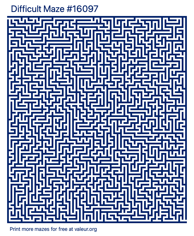 Free Printable Difficult Maze number 16097