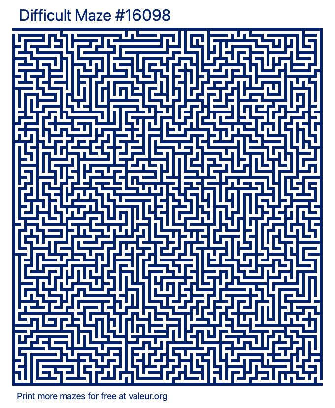 Free Printable Difficult Maze number 16098