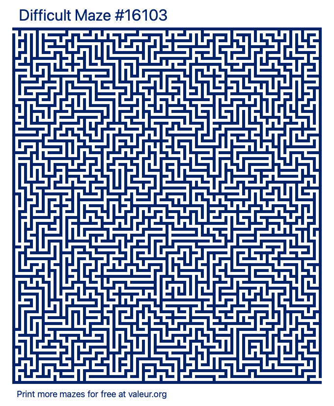 Free Printable Difficult Maze number 16103