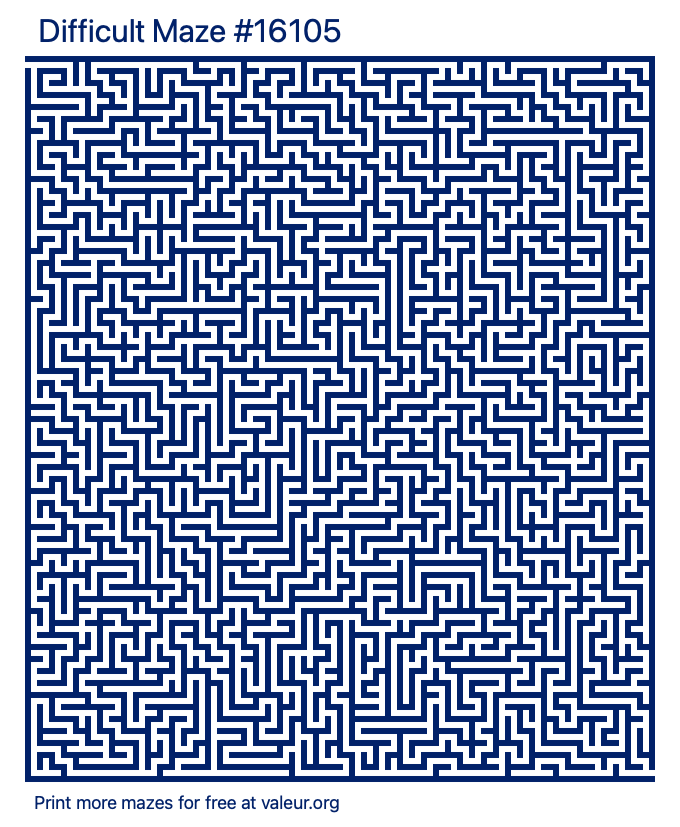 Free Printable Difficult Maze number 16105