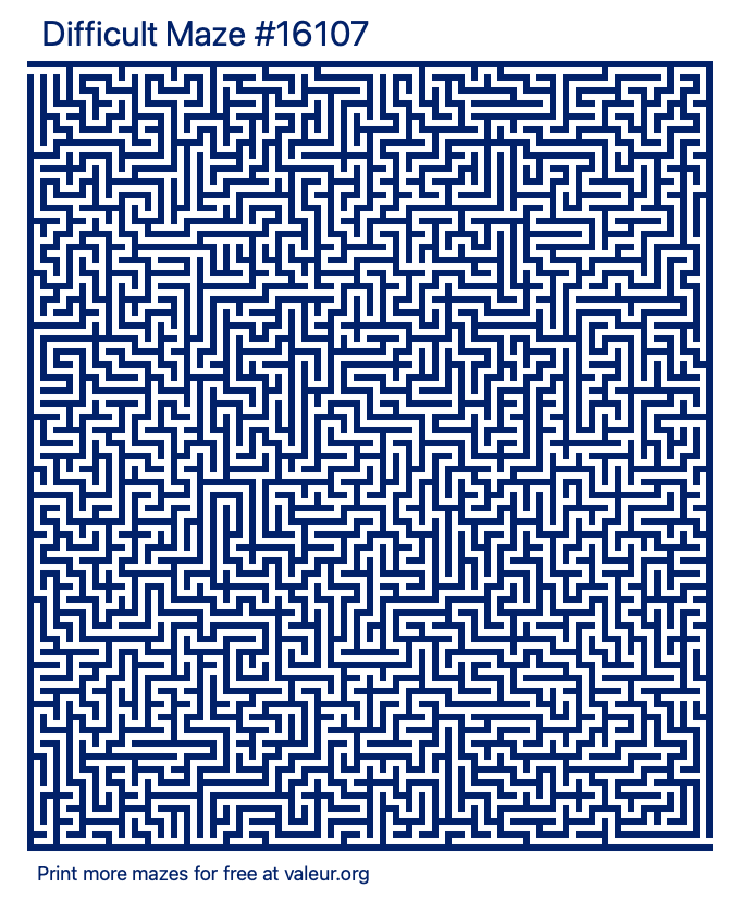 Free Printable Difficult Maze number 16107