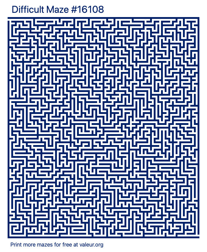 Free Printable Difficult Maze number 16108