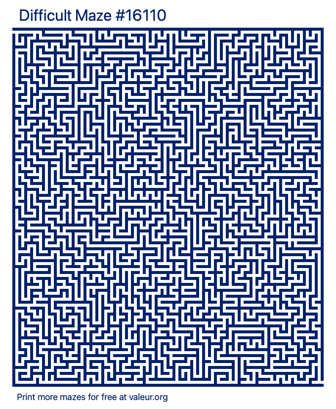 Free Printable Difficult Maze number 16110