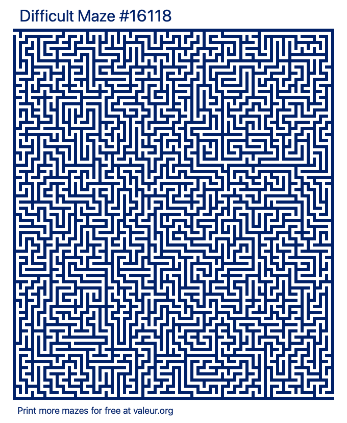 Free Printable Difficult Maze number 16118