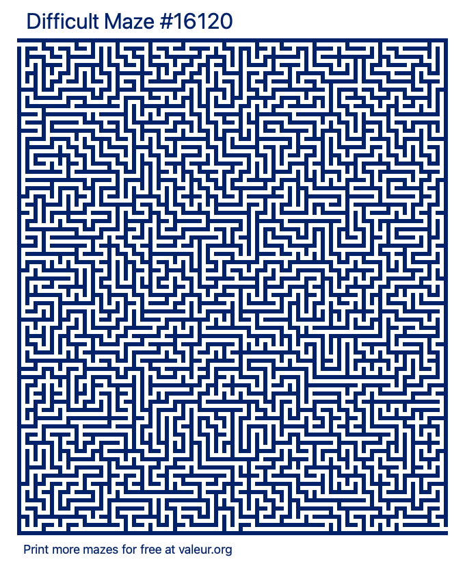 Free Printable Difficult Maze number 16120