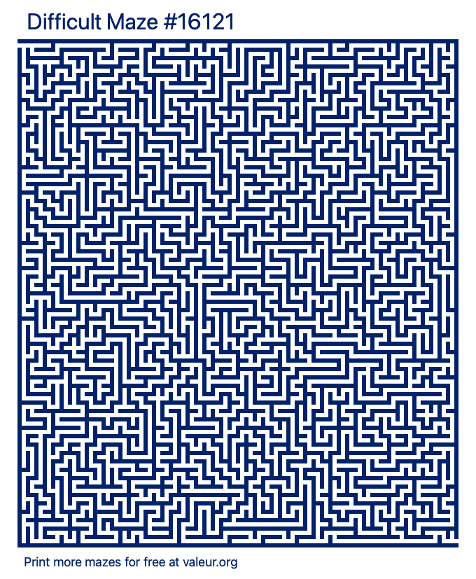 Free Printable Difficult Maze number 16121