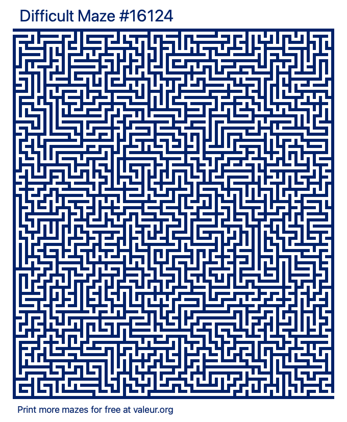 Free Printable Difficult Maze number 16124