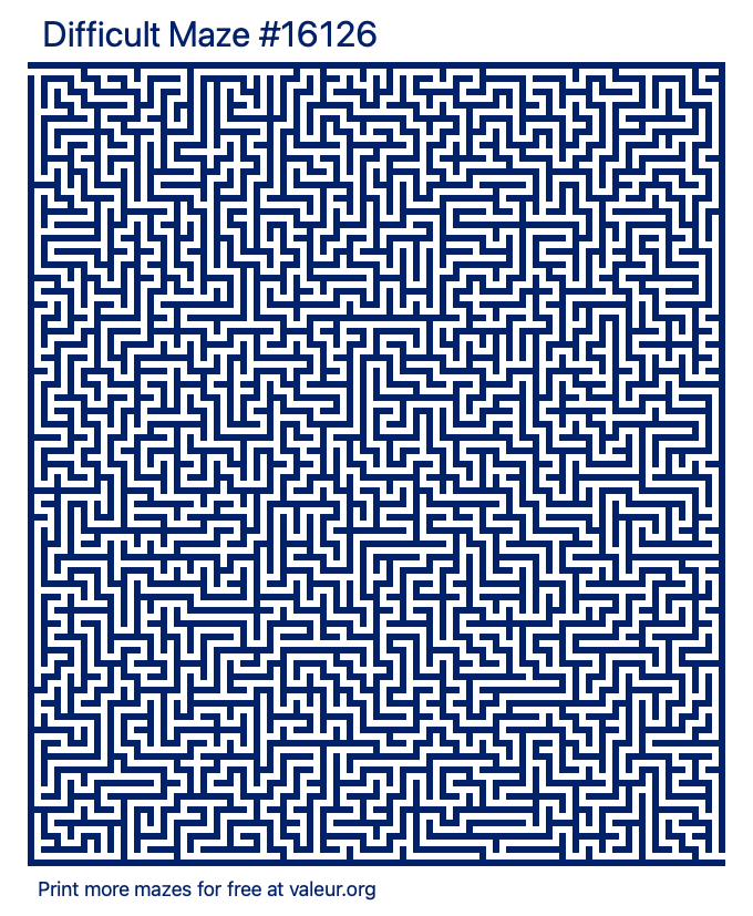 Free Printable Difficult Maze number 16126