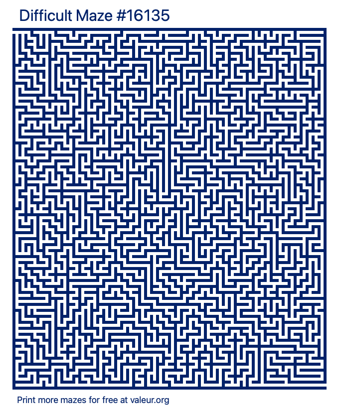 Free Printable Difficult Maze number 16135