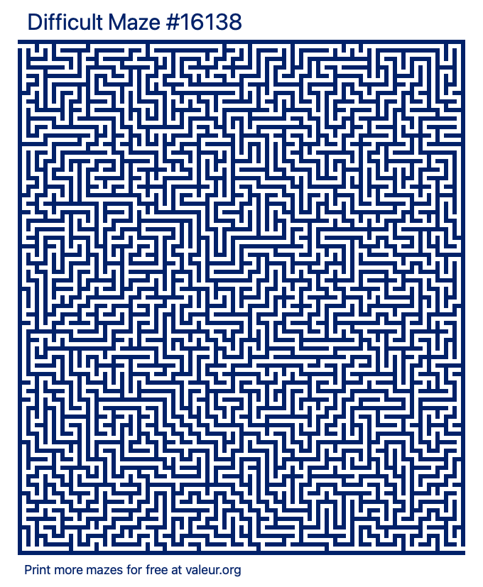 Free Printable Difficult Maze number 16138