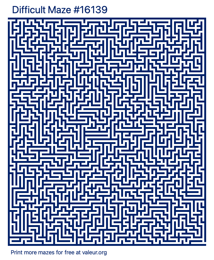 Free Printable Difficult Maze number 16139