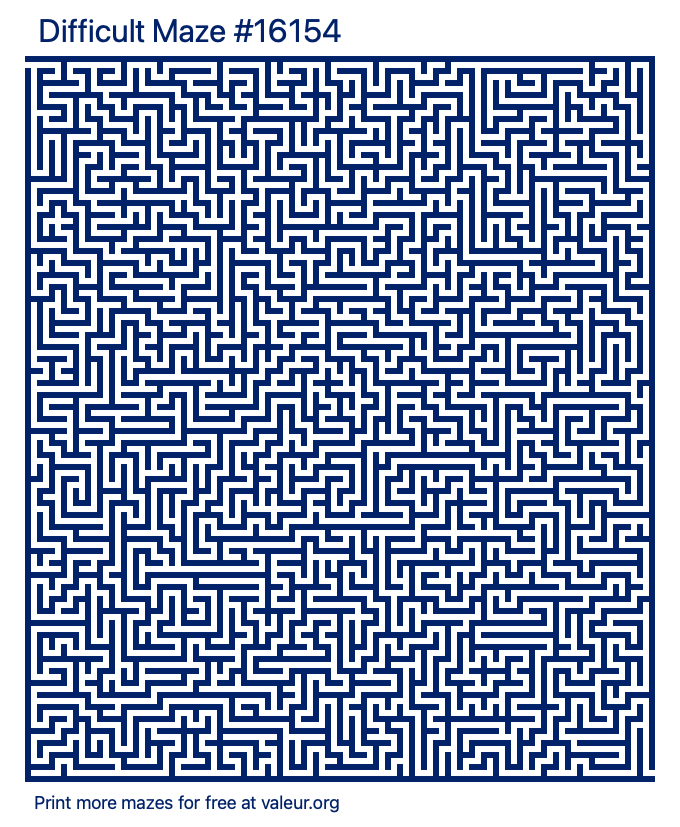 Free Printable Difficult Maze number 16154